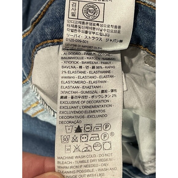 Big "E" Wedgie Skinny LEVI'S Premium Blue Jeans Size 18W MADE 2019 Button Fly - Picture 12 of 16